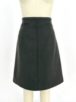 Golden Goose Wool Olive Skirt