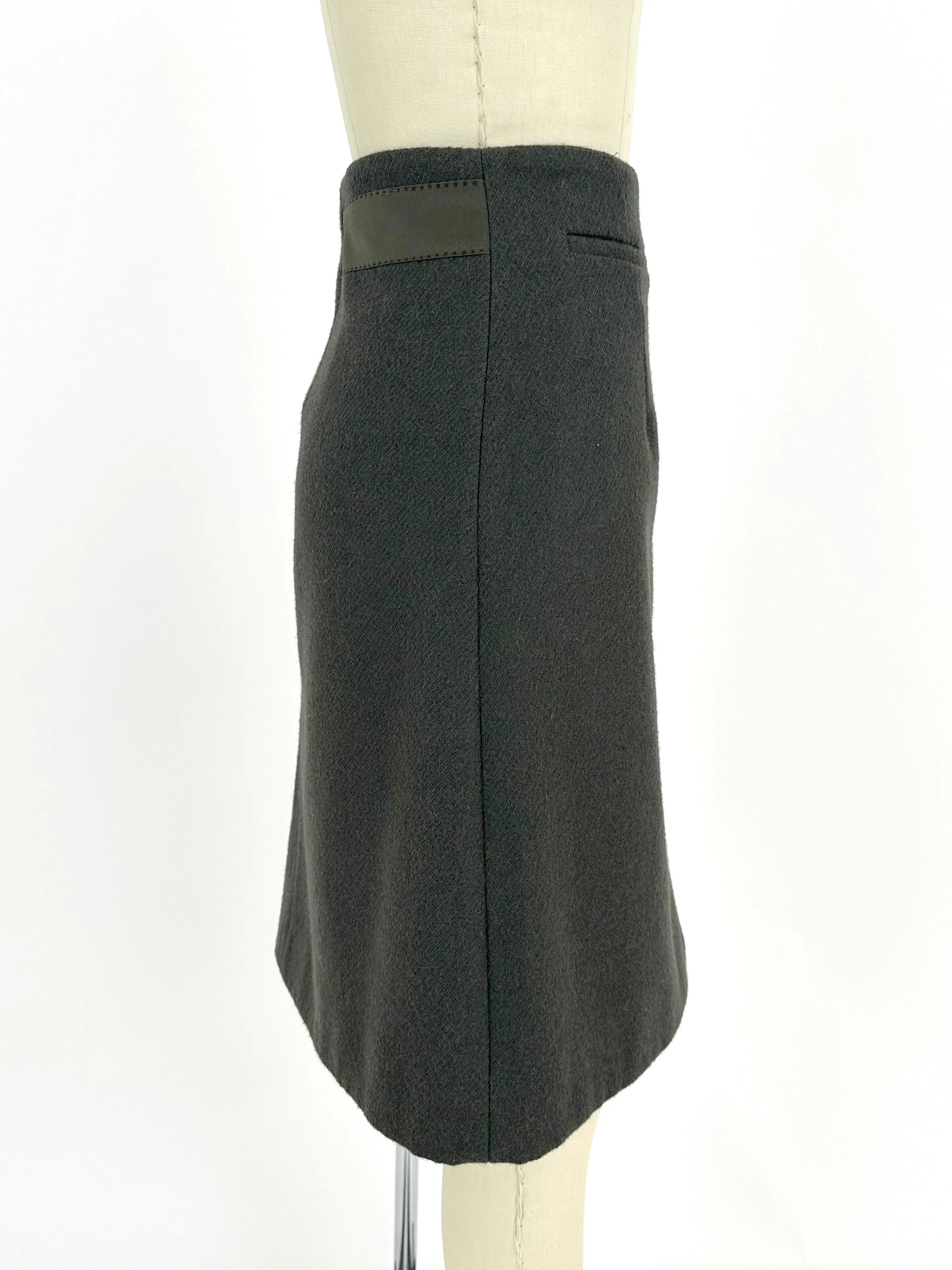 Golden Goose Wool Olive Skirt