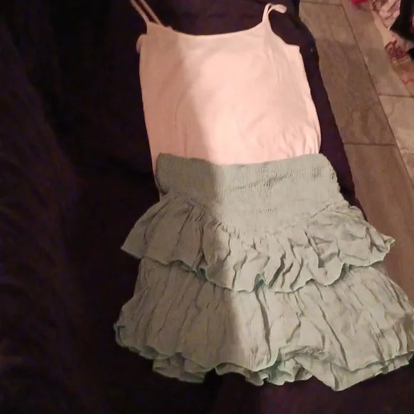 Gorgeous tiered skirt w/ shorts underneath you'd never know were there so comfy!