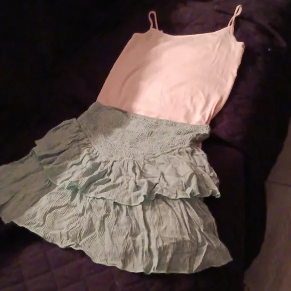 Gorgeous tiered skirt w/ shorts underneath you'd never know were there so comfy!