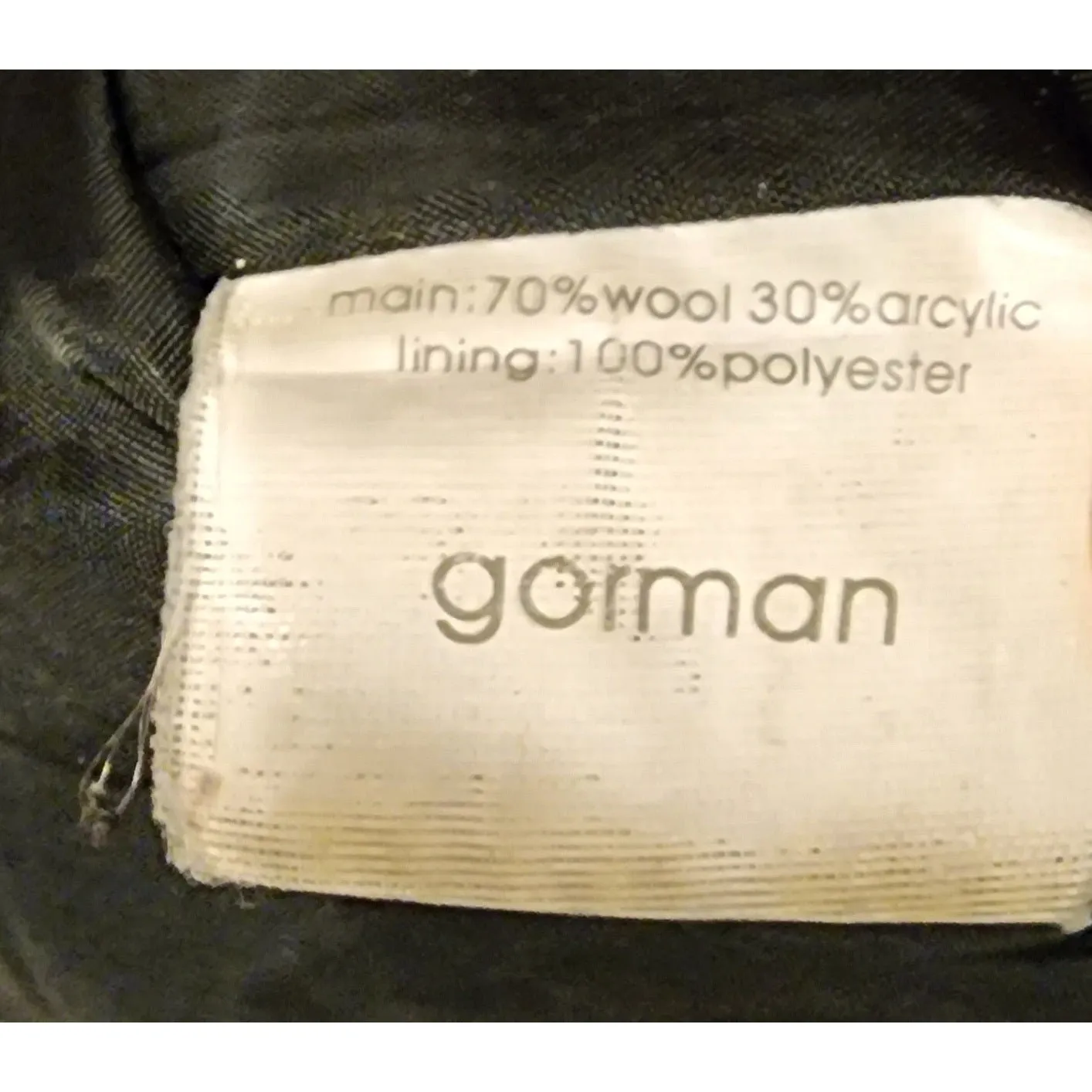 Gorman wool mix black coat with fabulous collar size 8