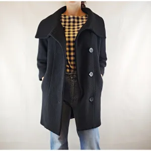 Gorman wool mix black coat with fabulous collar size 8