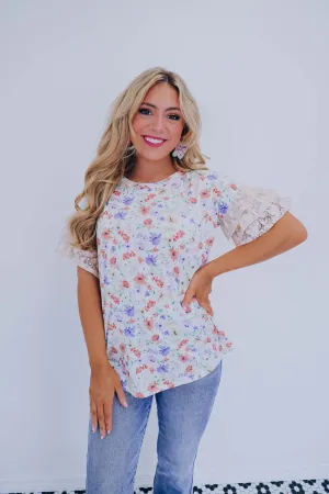 Graced In Lace Floral Tee - Ivory