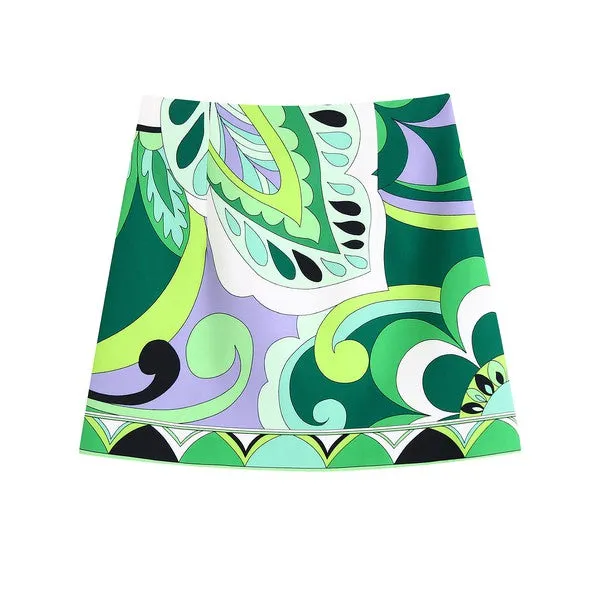 Green Summer Skirt Set