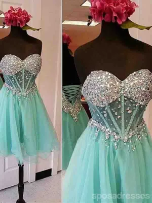 Green Sweetheart Short Homecoming Dresses,Cheap Short Prom Dresses,CM917