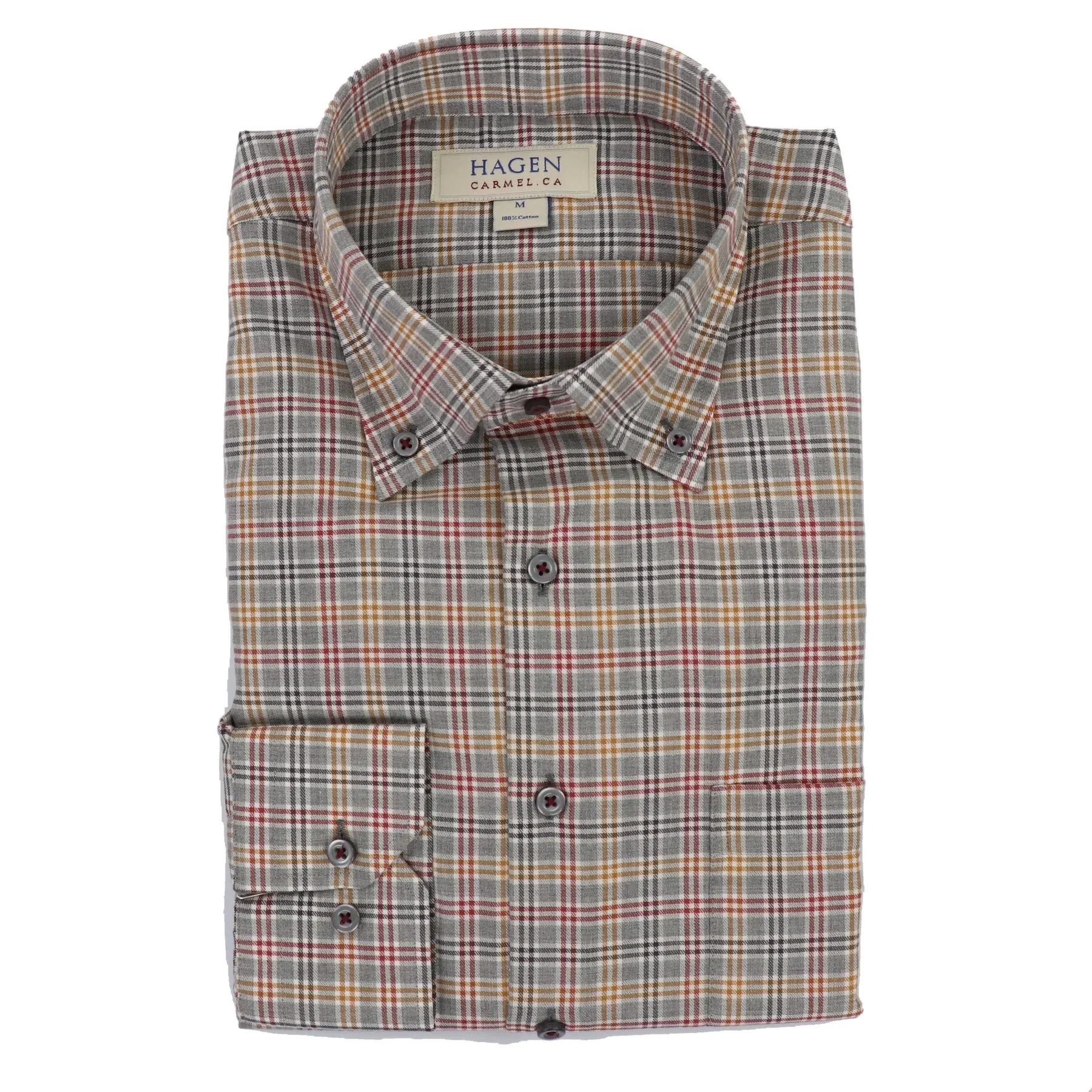 Grey & Tan Graph Check Sport Shirt