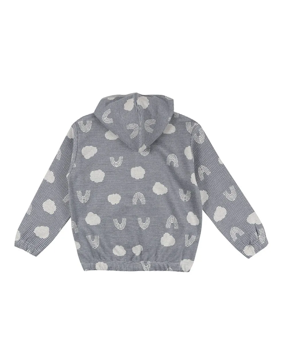 Grey Cloud Print Reversible Hoodie