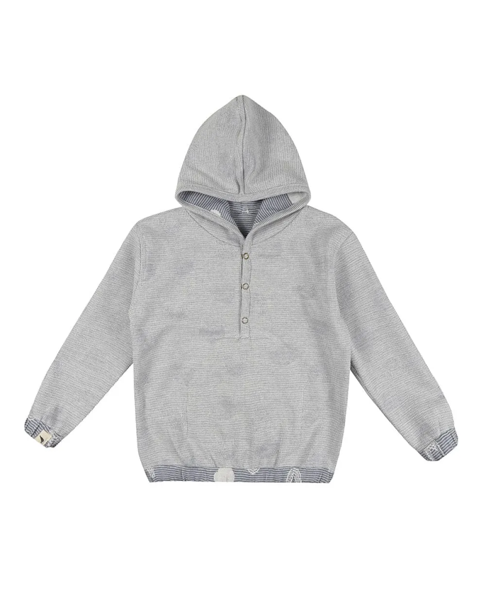Grey Cloud Print Reversible Hoodie