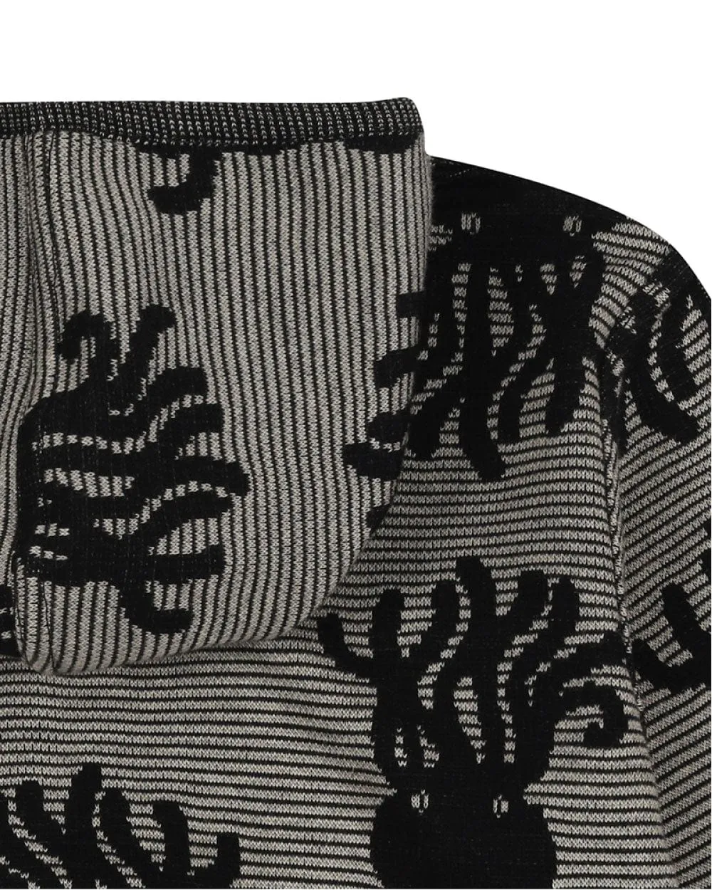 Grey Octopus Jacquard Reversible Hoodie