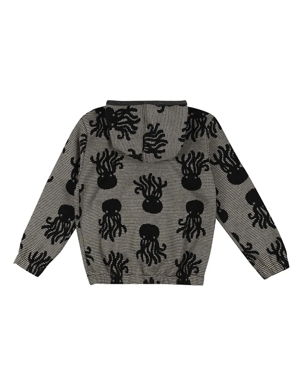 Grey Octopus Jacquard Reversible Hoodie