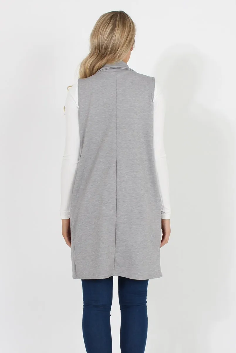 Grey Sleeveless Blazer - Heidi