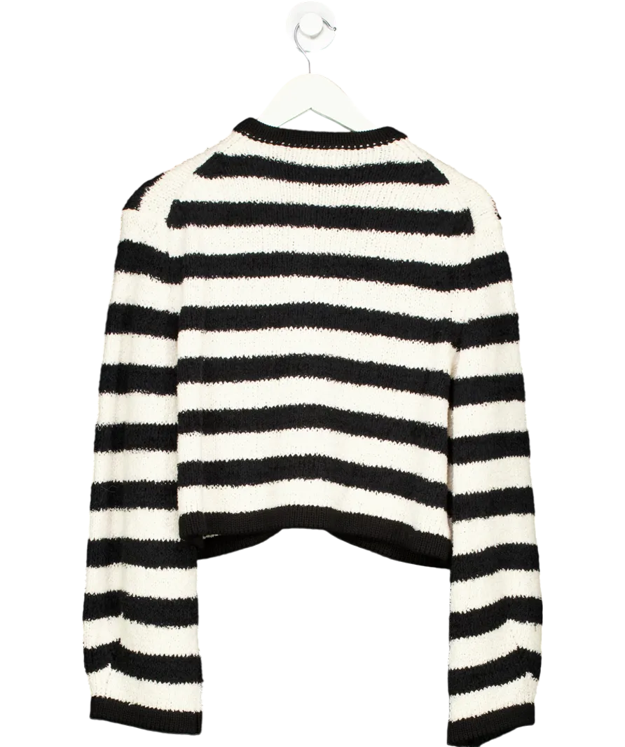 Half Boy Cream Alice Striped Cotton-blend Cardigan - Black UK XS