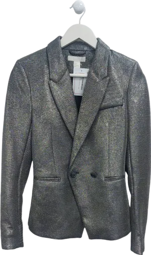 H&M Metallic Fitted Glittery Blazer UK 4