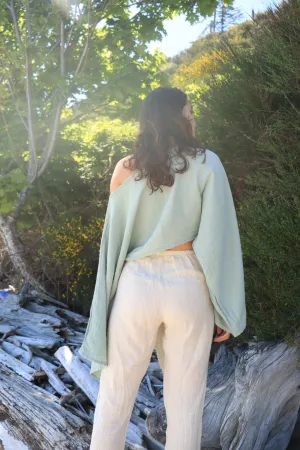 Handmade Organic Cotton Long Sleeve Crop Top – Pure, Breathable & Earth-Aligned