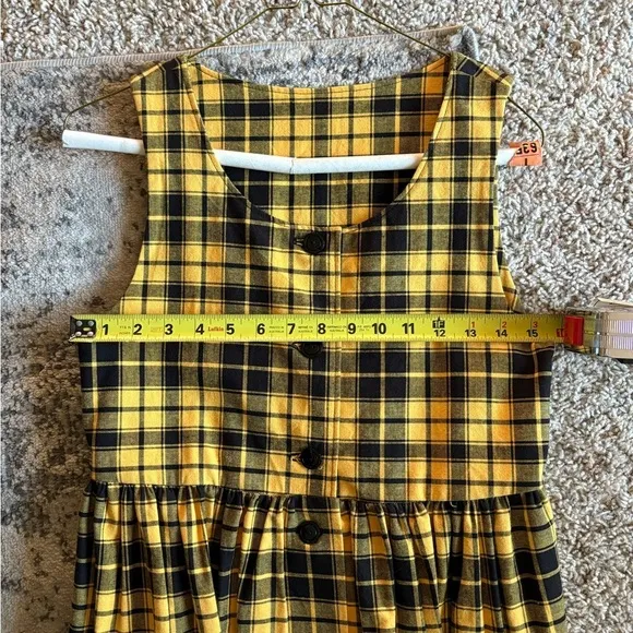 Handmade(?) Yellow Black Plaid Dress