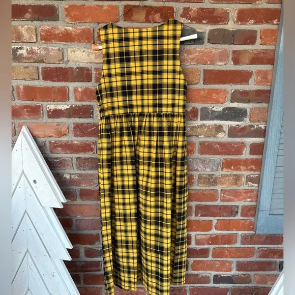 Handmade(?) Yellow Black Plaid Dress