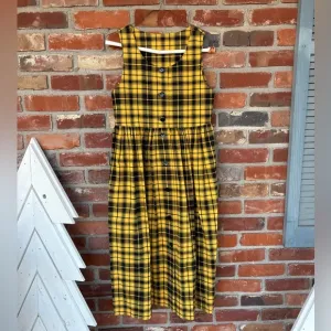 Handmade(?) Yellow Black Plaid Dress