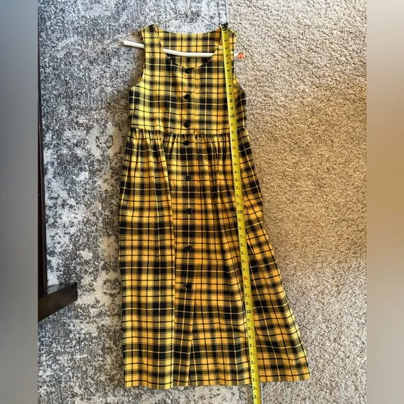 Handmade(?) Yellow Black Plaid Dress