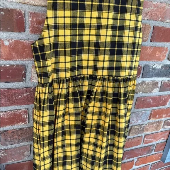 Handmade(?) Yellow Black Plaid Dress