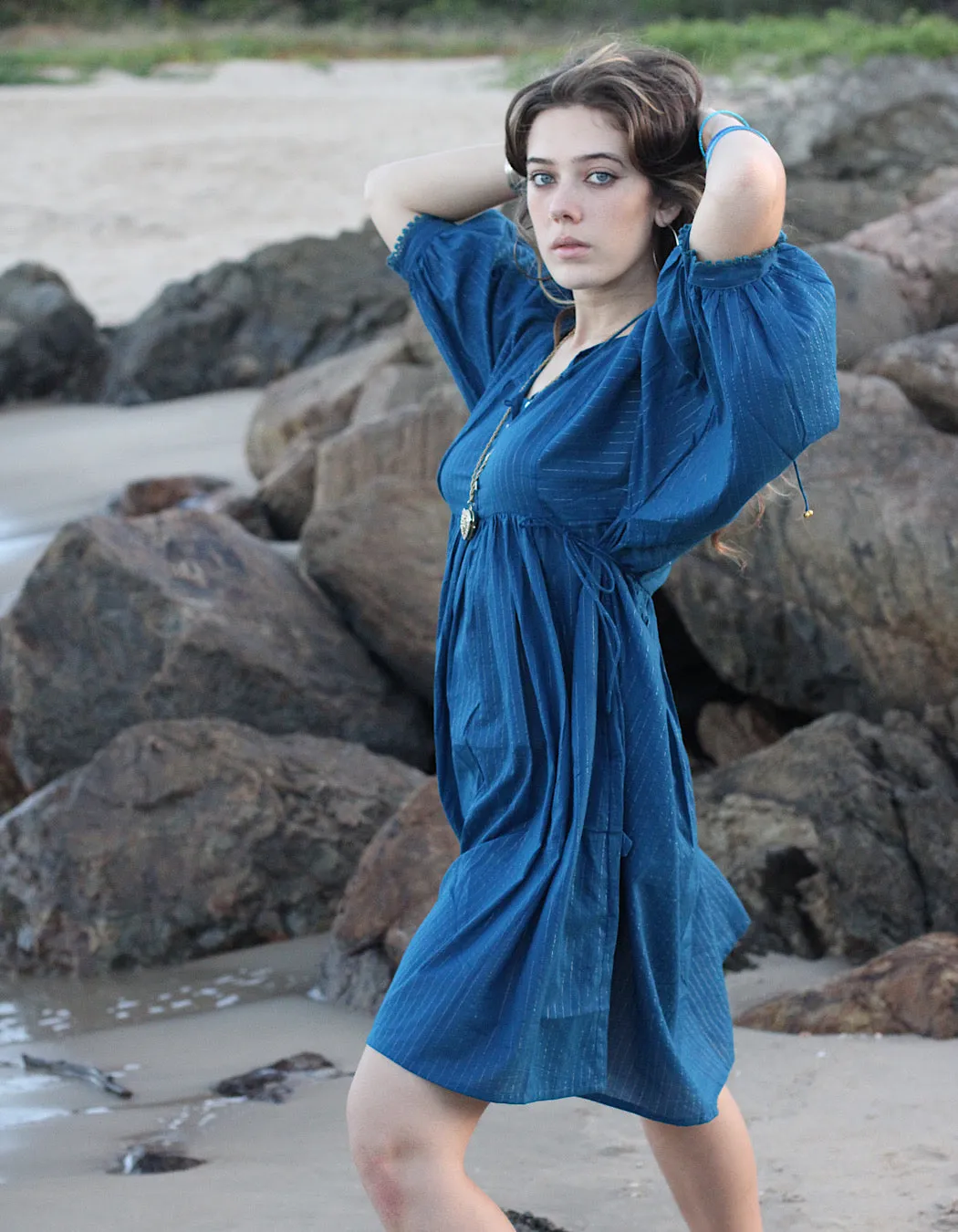 Hawa Short Dress in Kohinoor- Lined