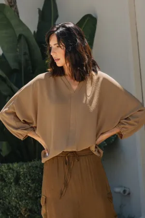 Hazel Blues® |  Annie Wear Notched Batwing Sleeve Blouse