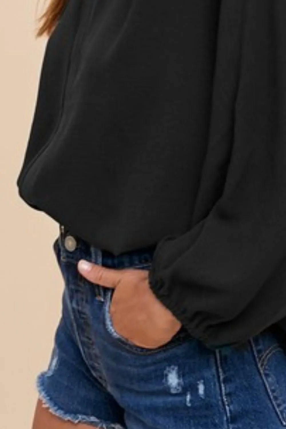 Hazel Blues® |  Annie Wear Notched Batwing Sleeve Blouse