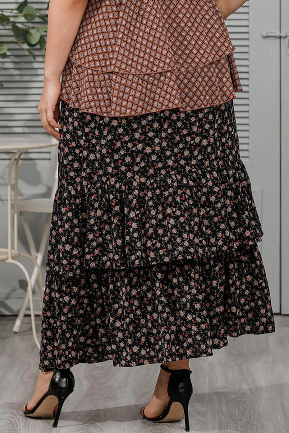 Hazel Blues® | Ditsy Floral Layered Maxi Skirt