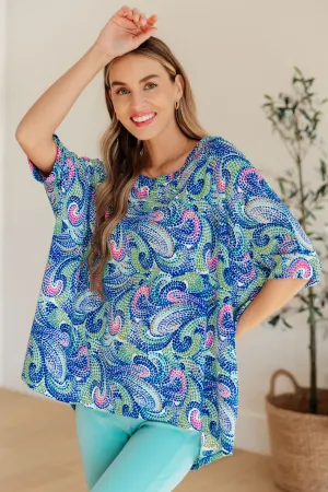 Hazel Blues® |  Essential Blouse in Painted Blue Mix