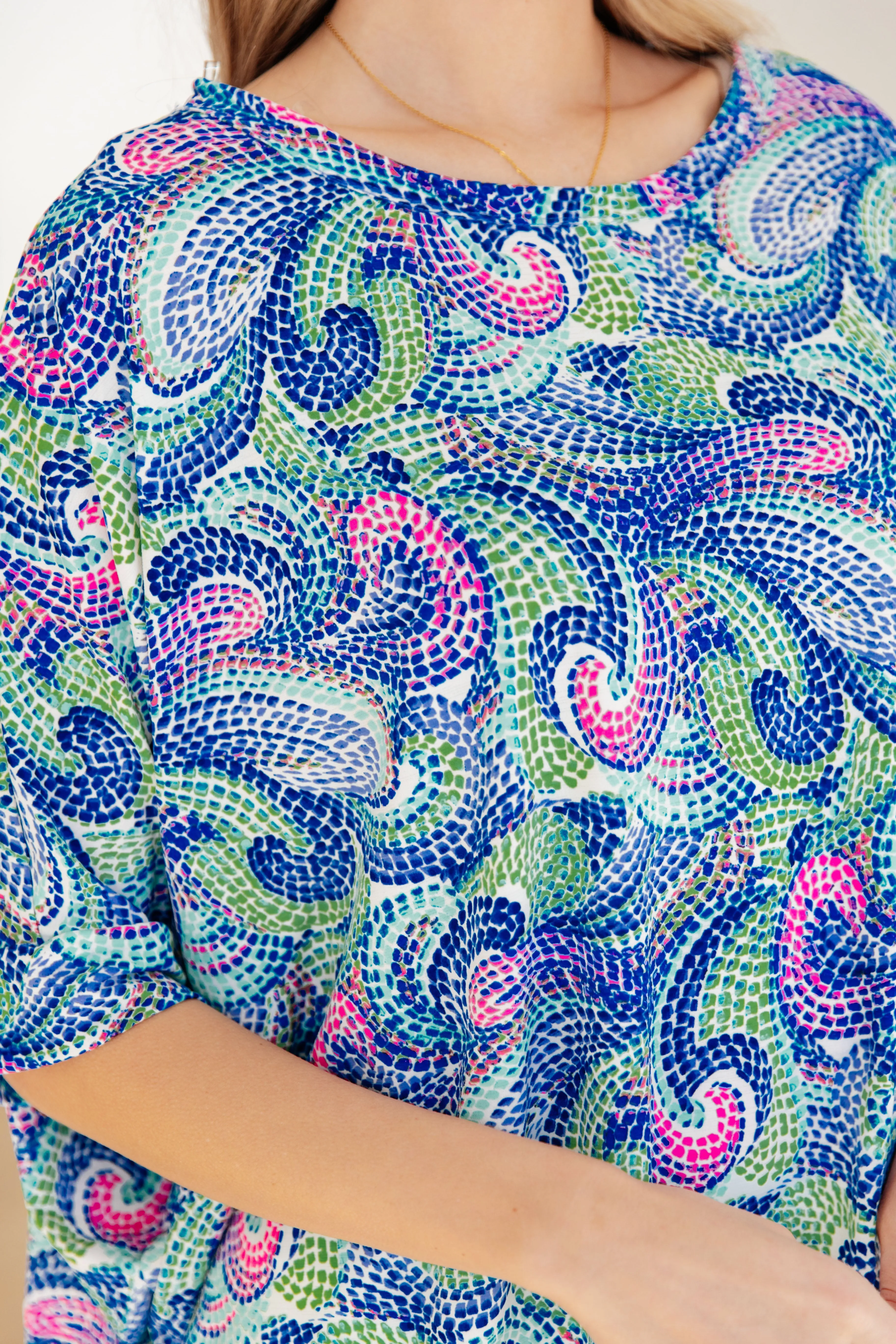 Hazel Blues® |  Essential Blouse in Painted Blue Mix