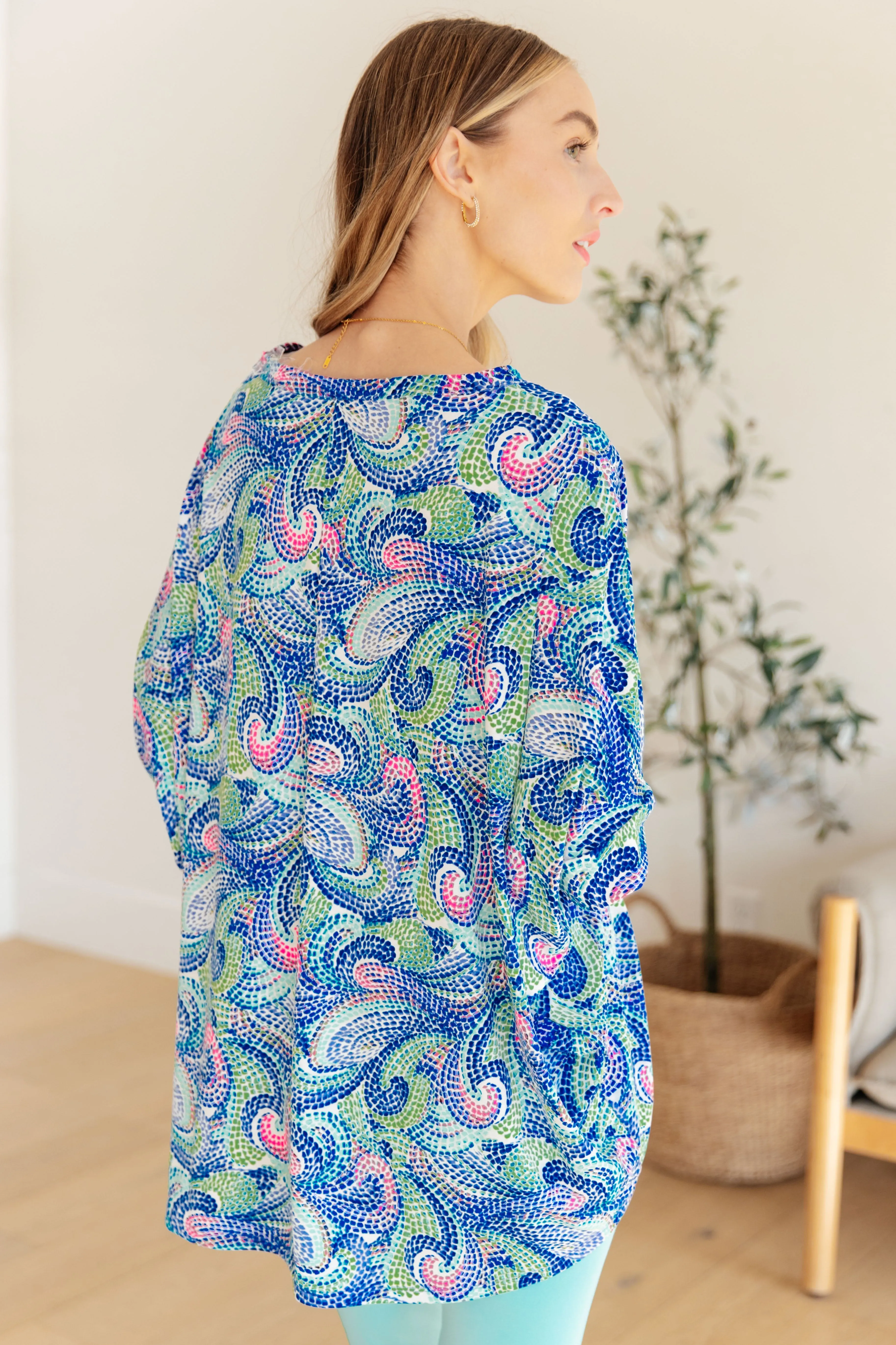 Hazel Blues® |  Essential Blouse in Painted Blue Mix
