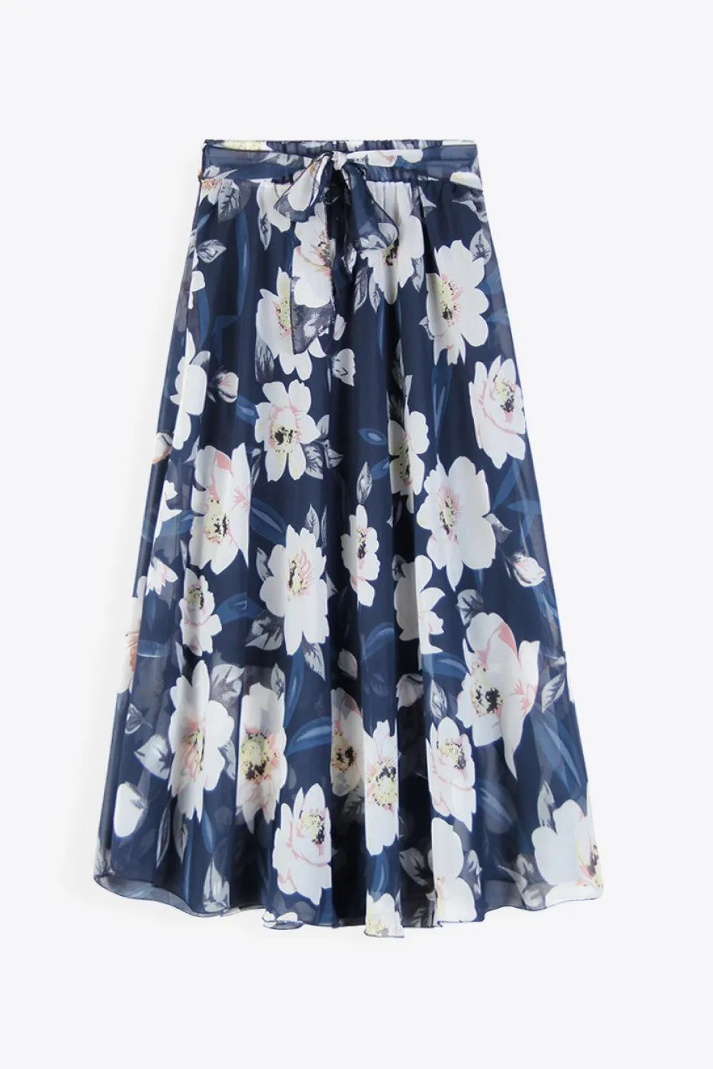 Hazel Blues® | Floral Tie-Waist Skirt