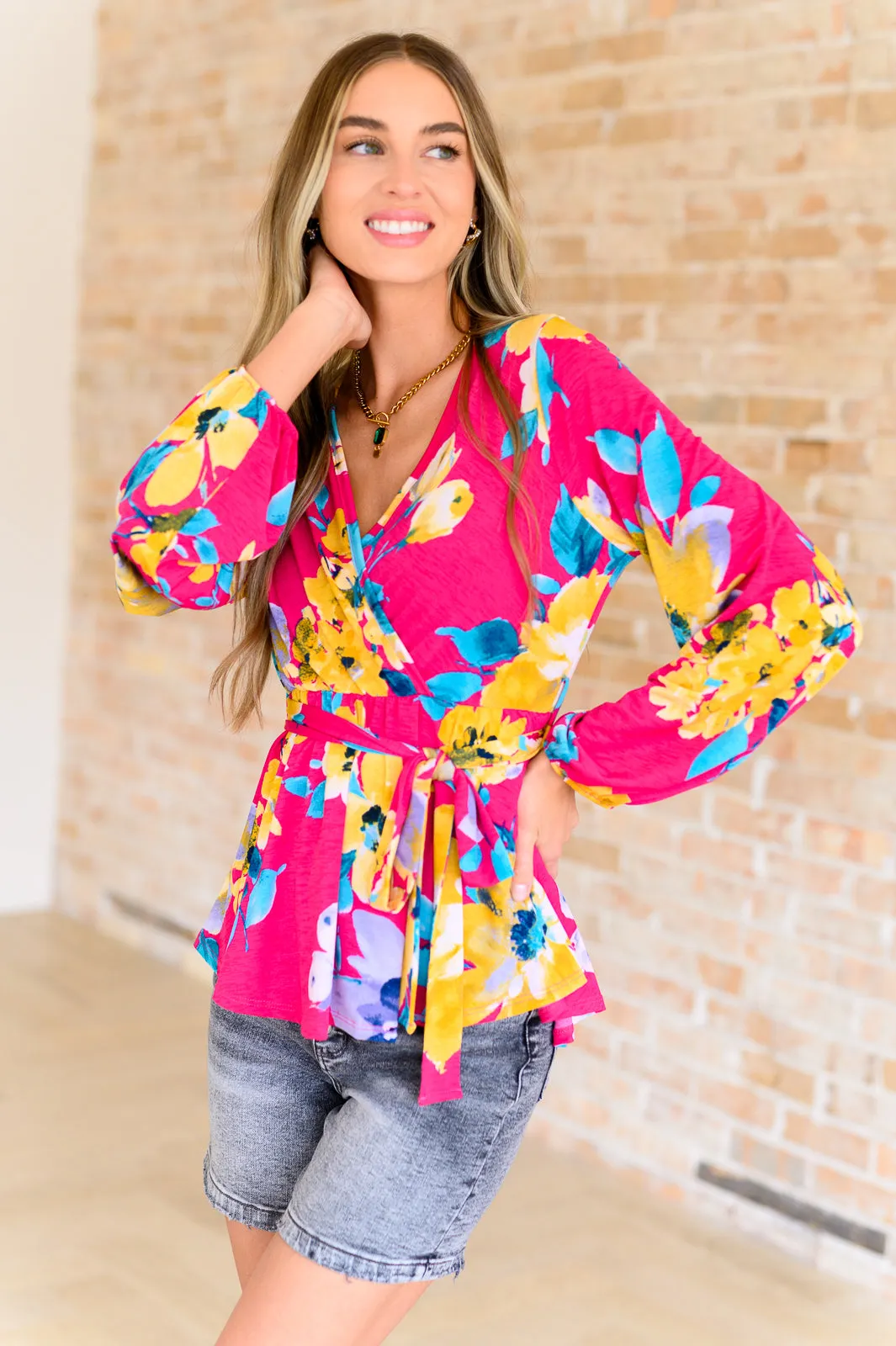 Hazel Blues® |  Spring to Be Sprung V-Neck Floral Blouse
