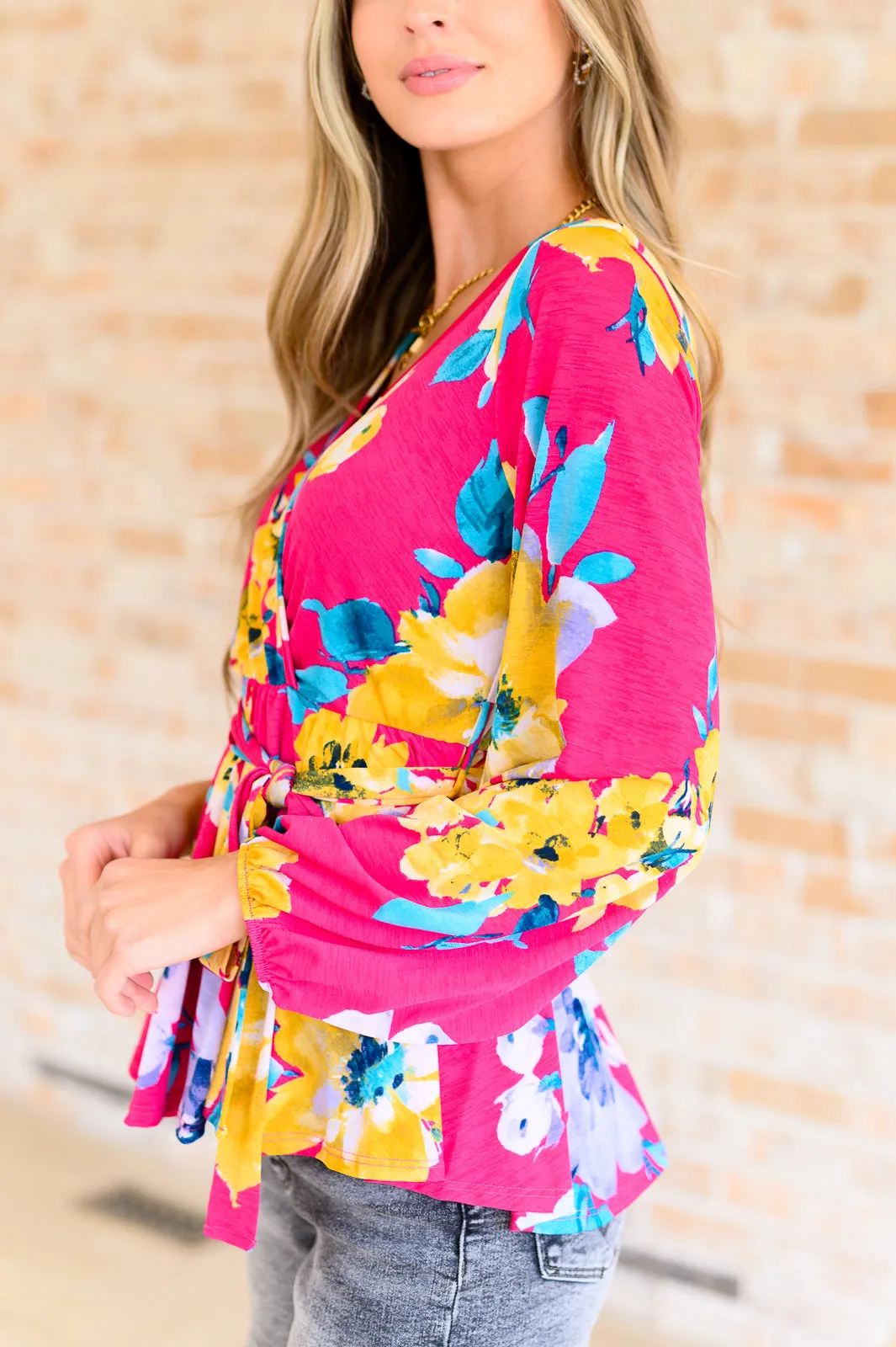 Hazel Blues® |  Spring to Be Sprung V-Neck Floral Blouse