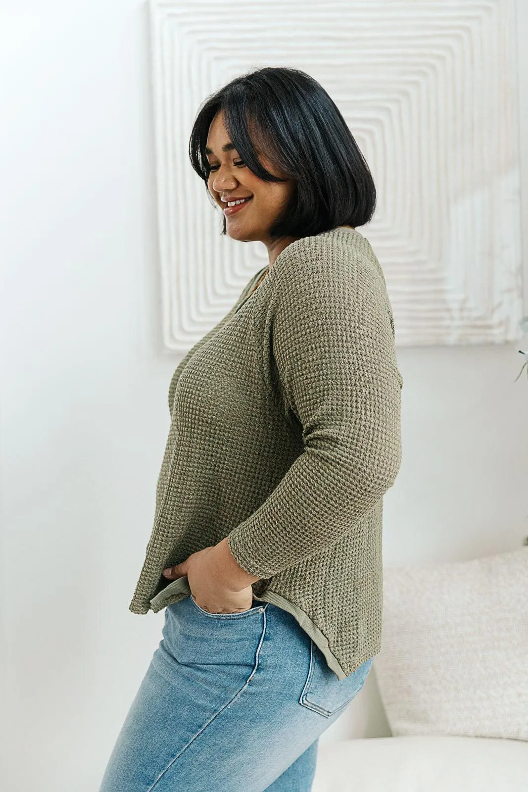 Hazel Blues® | Wishful Thinking Henley In Olive