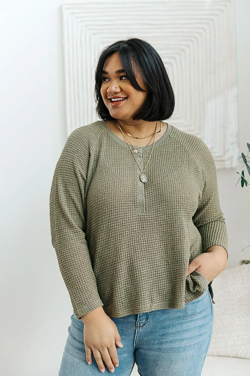 Hazel Blues® | Wishful Thinking Henley In Olive