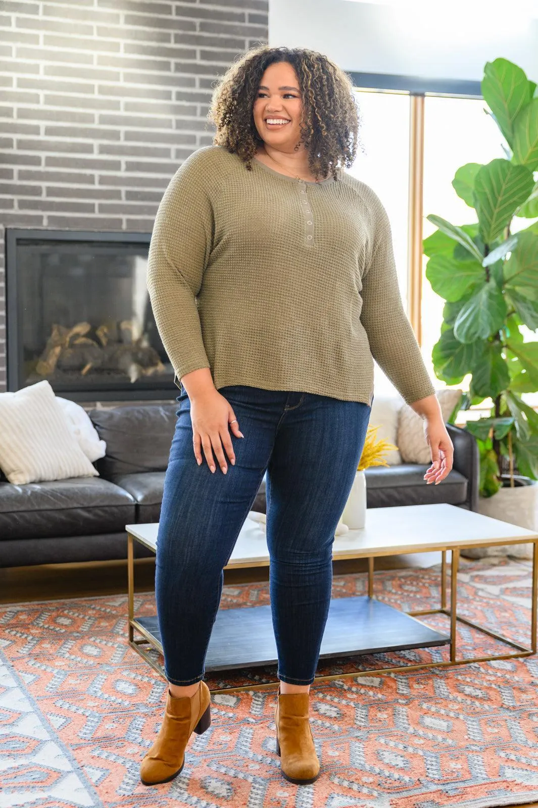 Hazel Blues® | Wishful Thinking Henley In Olive