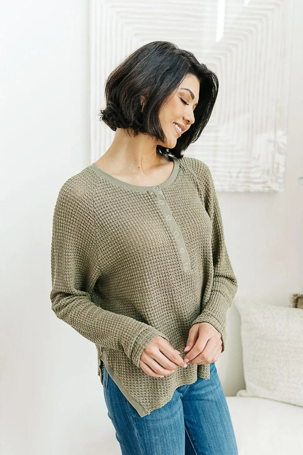 Hazel Blues® | Wishful Thinking Henley In Olive