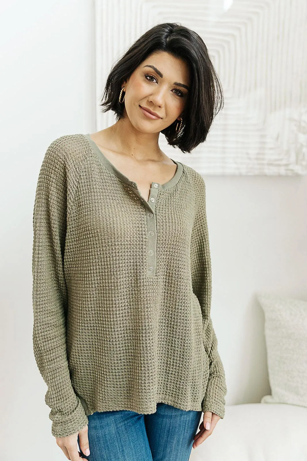 Hazel Blues® | Wishful Thinking Henley In Olive
