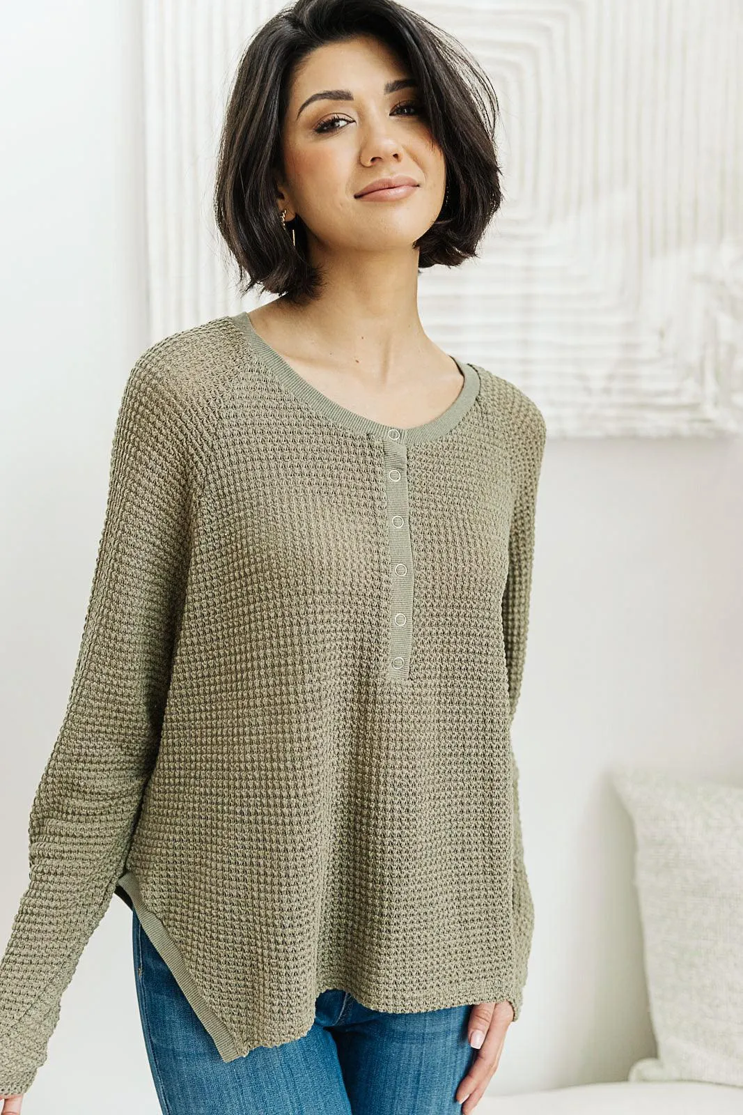 Hazel Blues® | Wishful Thinking Henley In Olive