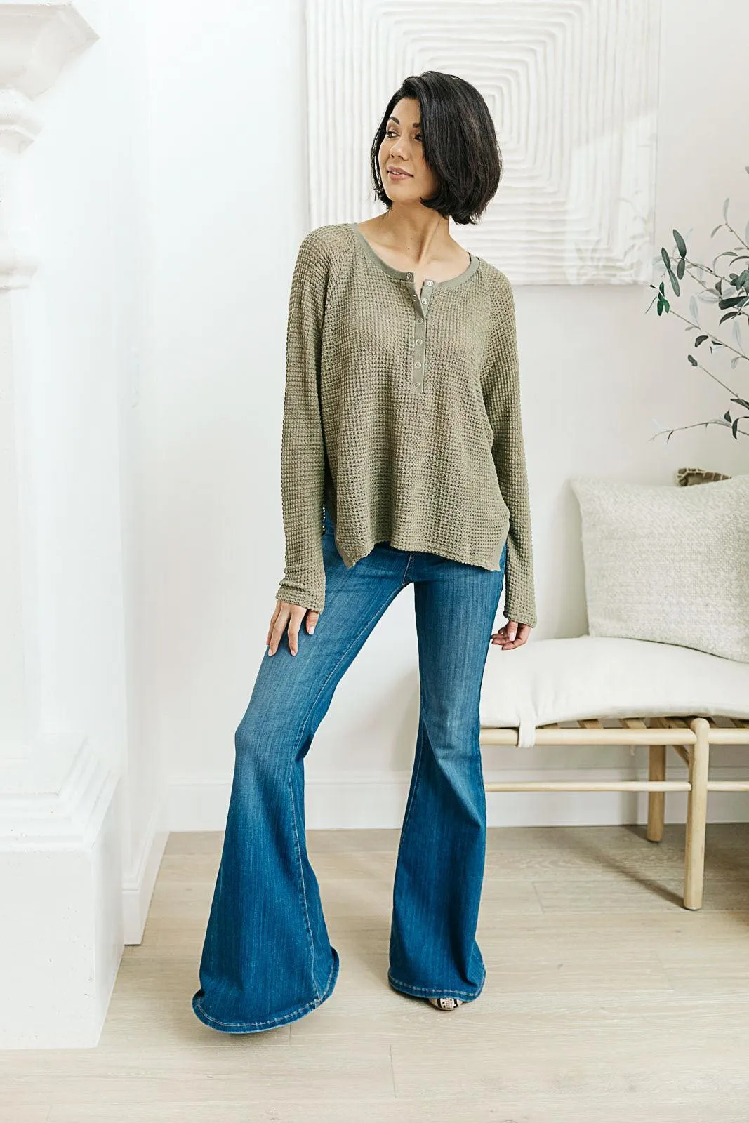Hazel Blues® | Wishful Thinking Henley In Olive