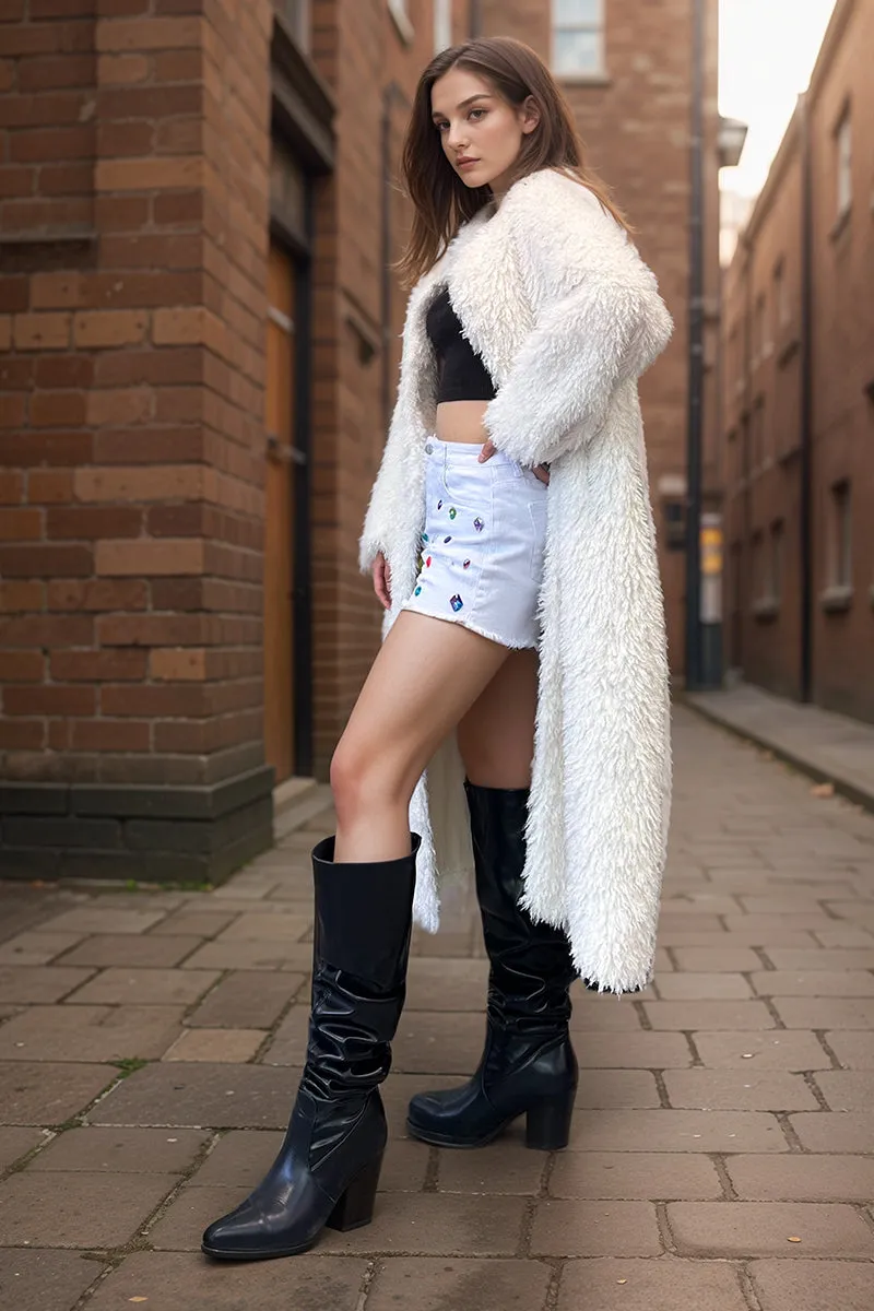 HCT008 Abstract Oversized Hooded Coat Outerwear