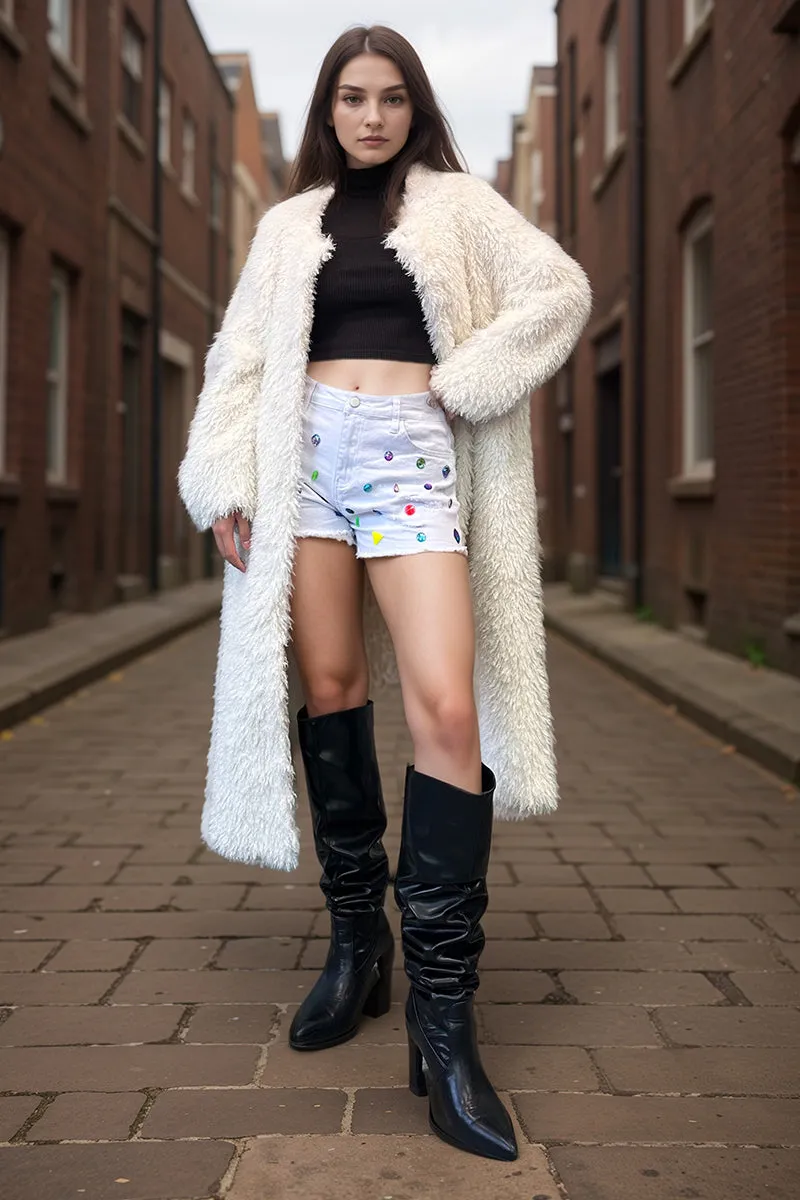 HCT008 Abstract Oversized Hooded Coat Outerwear
