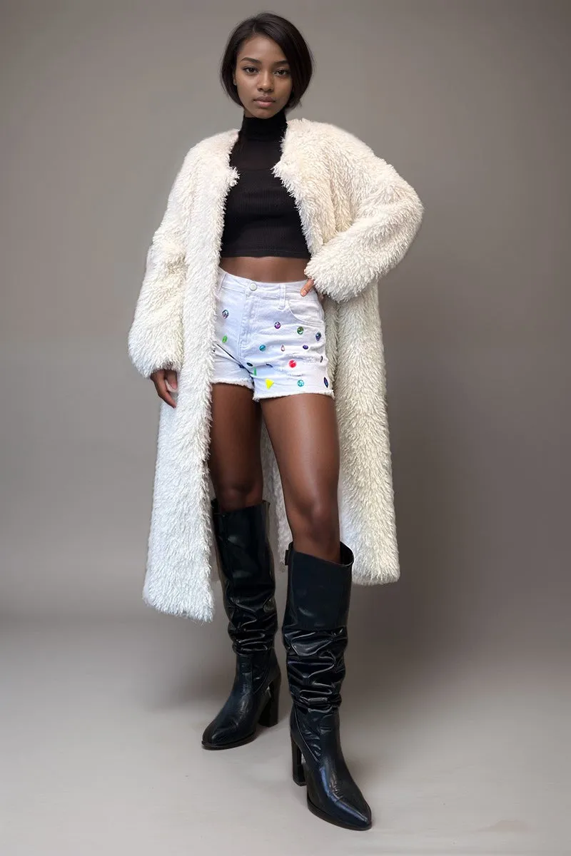 HCT008 Abstract Oversized Hooded Coat Outerwear