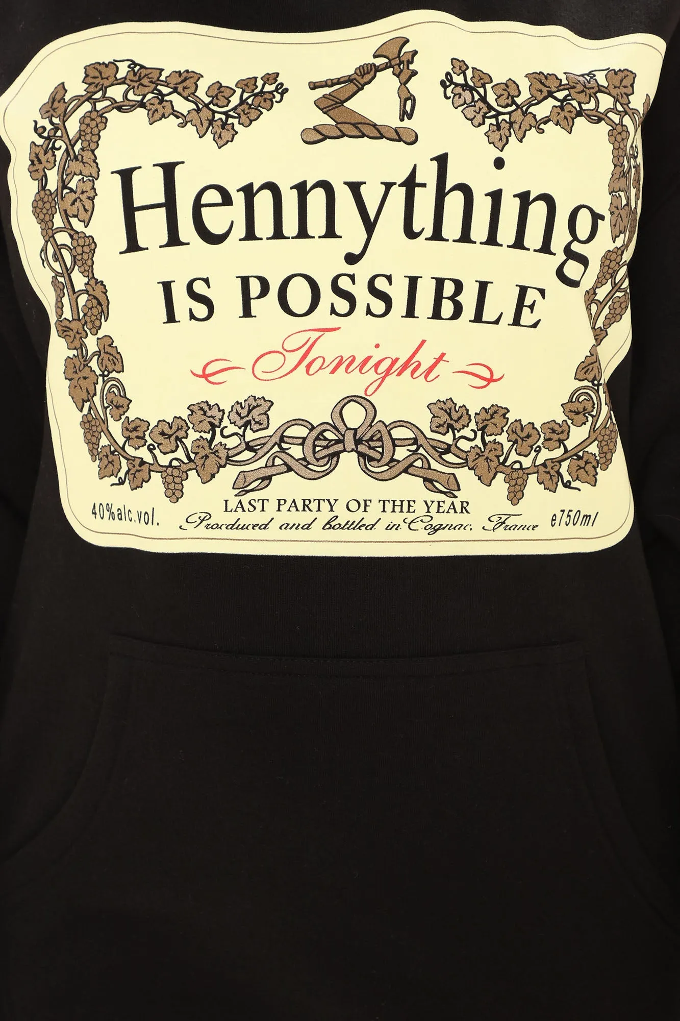 Hennything Is Possible Oversized Hoodie - Black