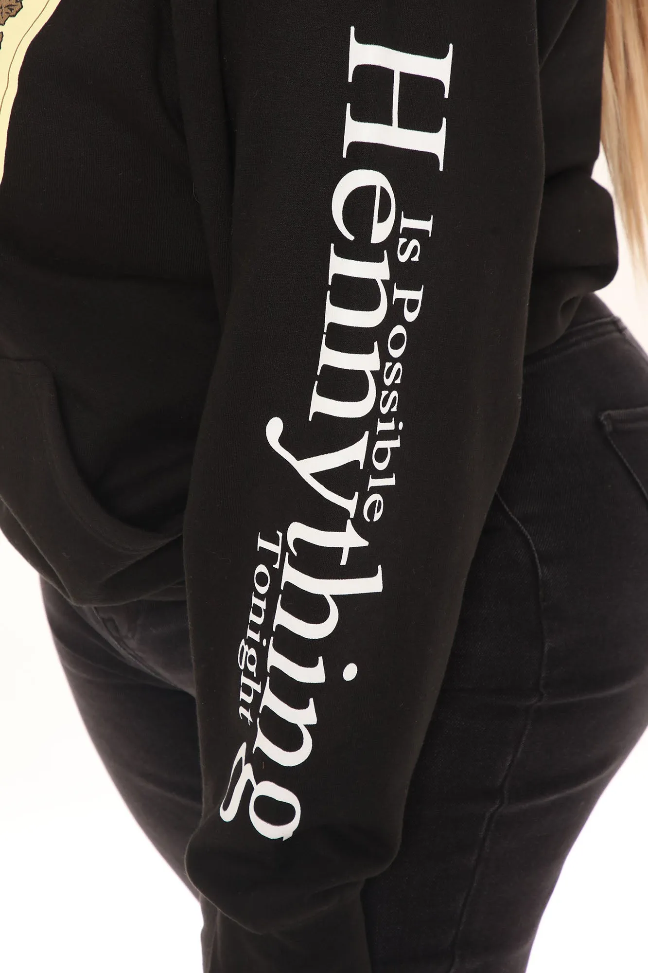 Hennything Is Possible Oversized Hoodie - Black