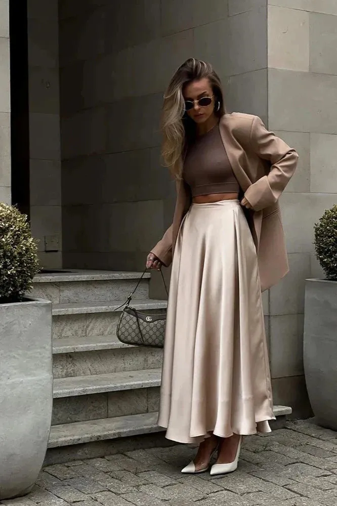 High-Waisted Drape Skirt