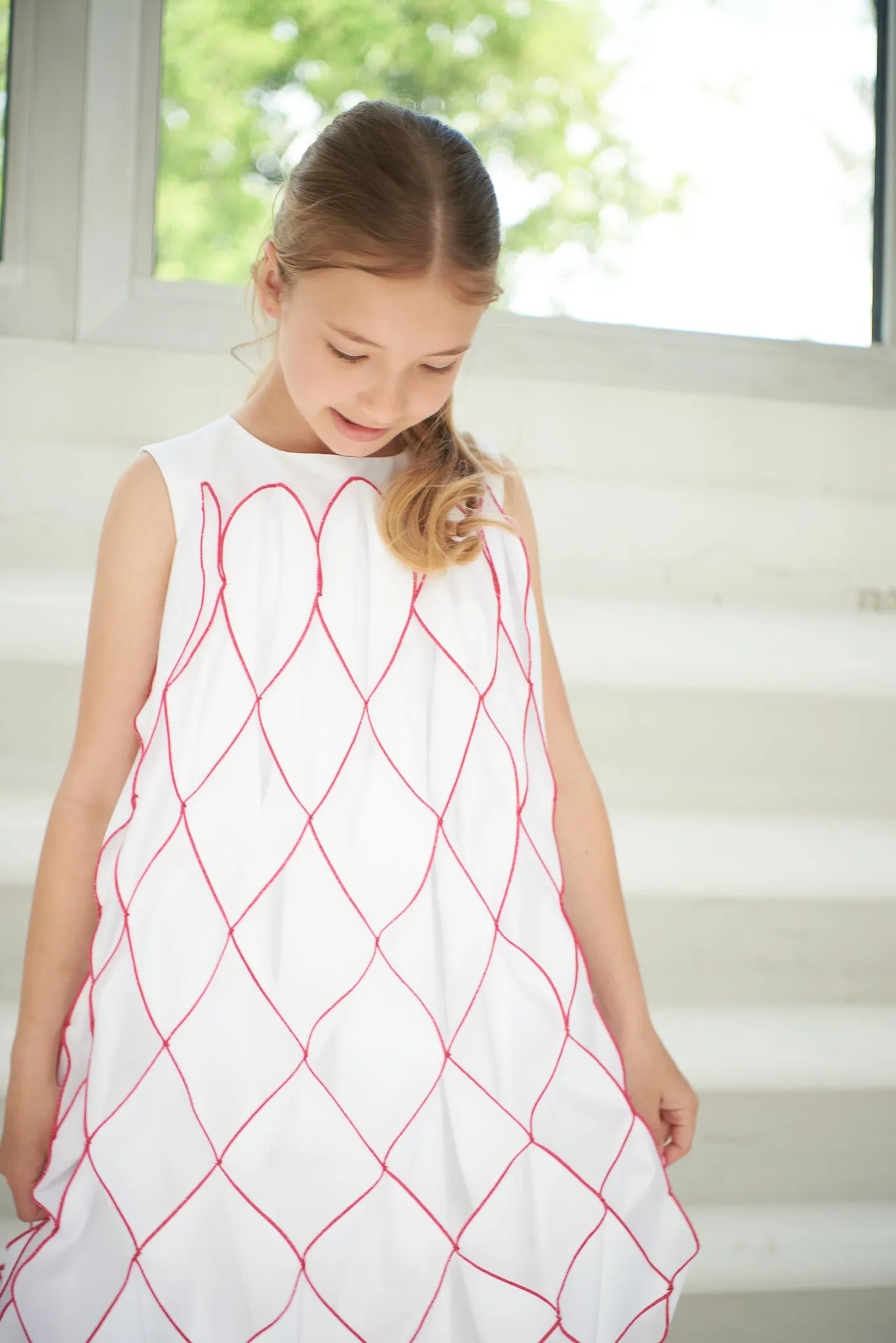 Honeycomb White Dress