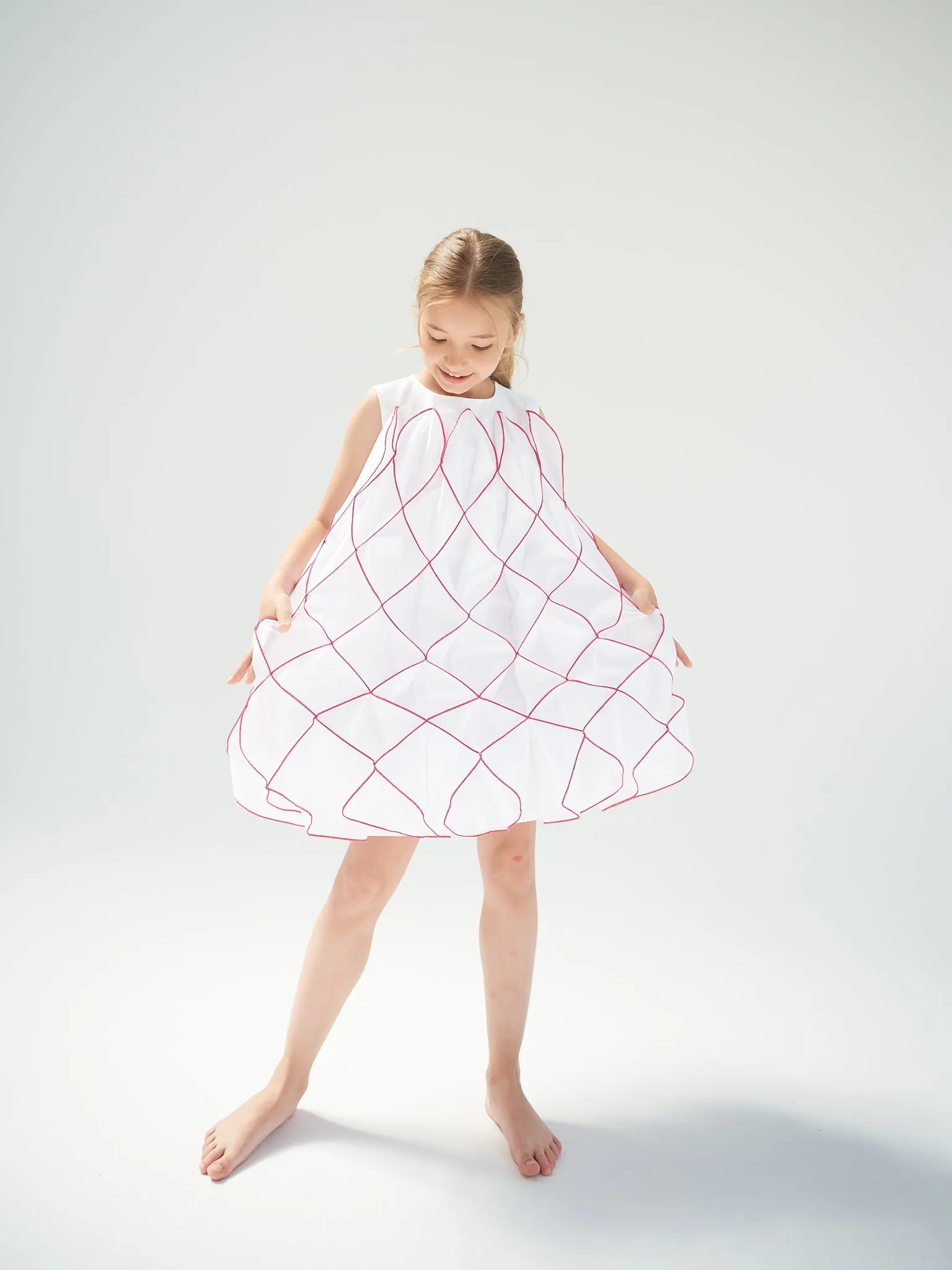 Honeycomb White Dress