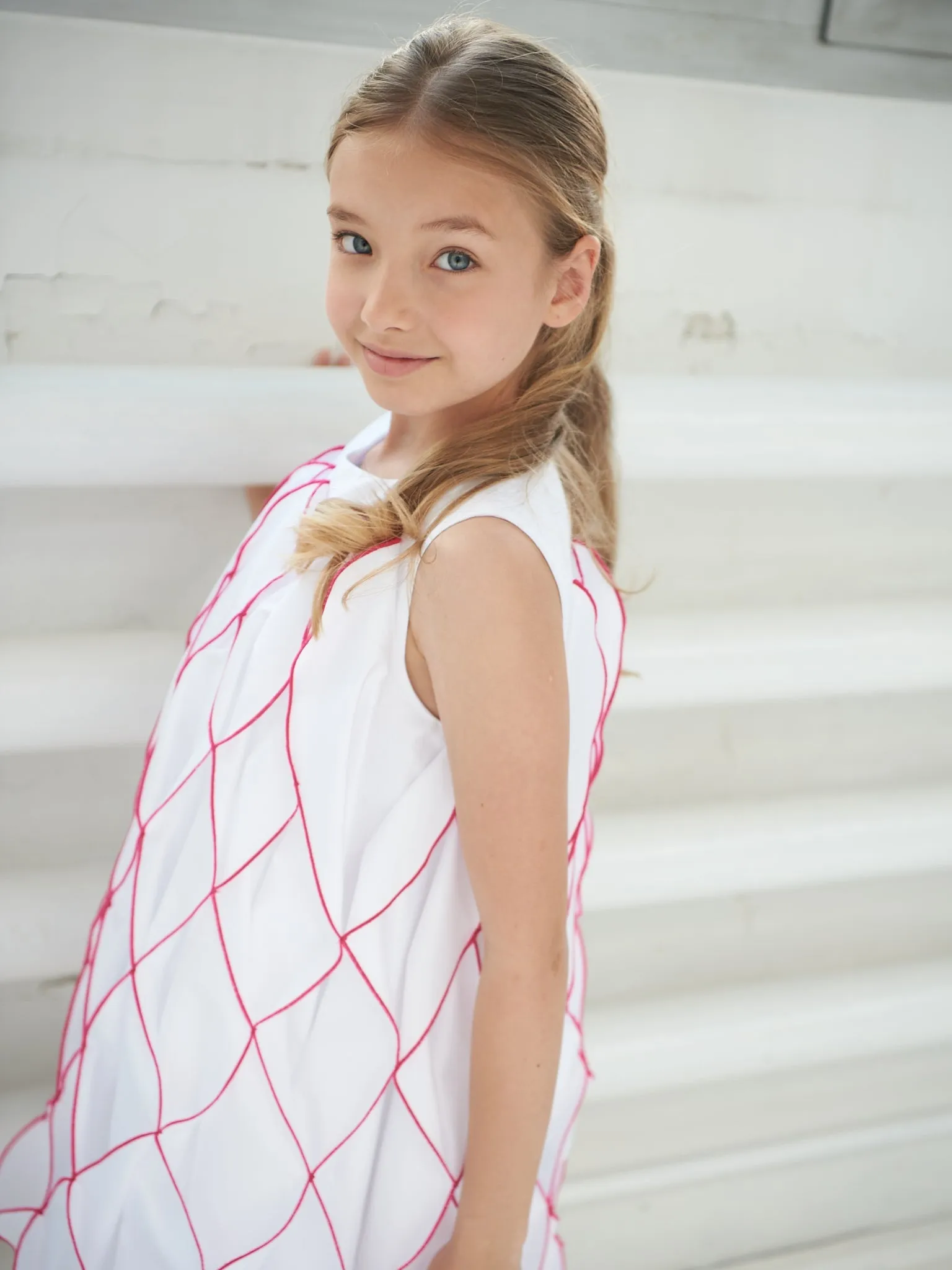 Honeycomb White Dress