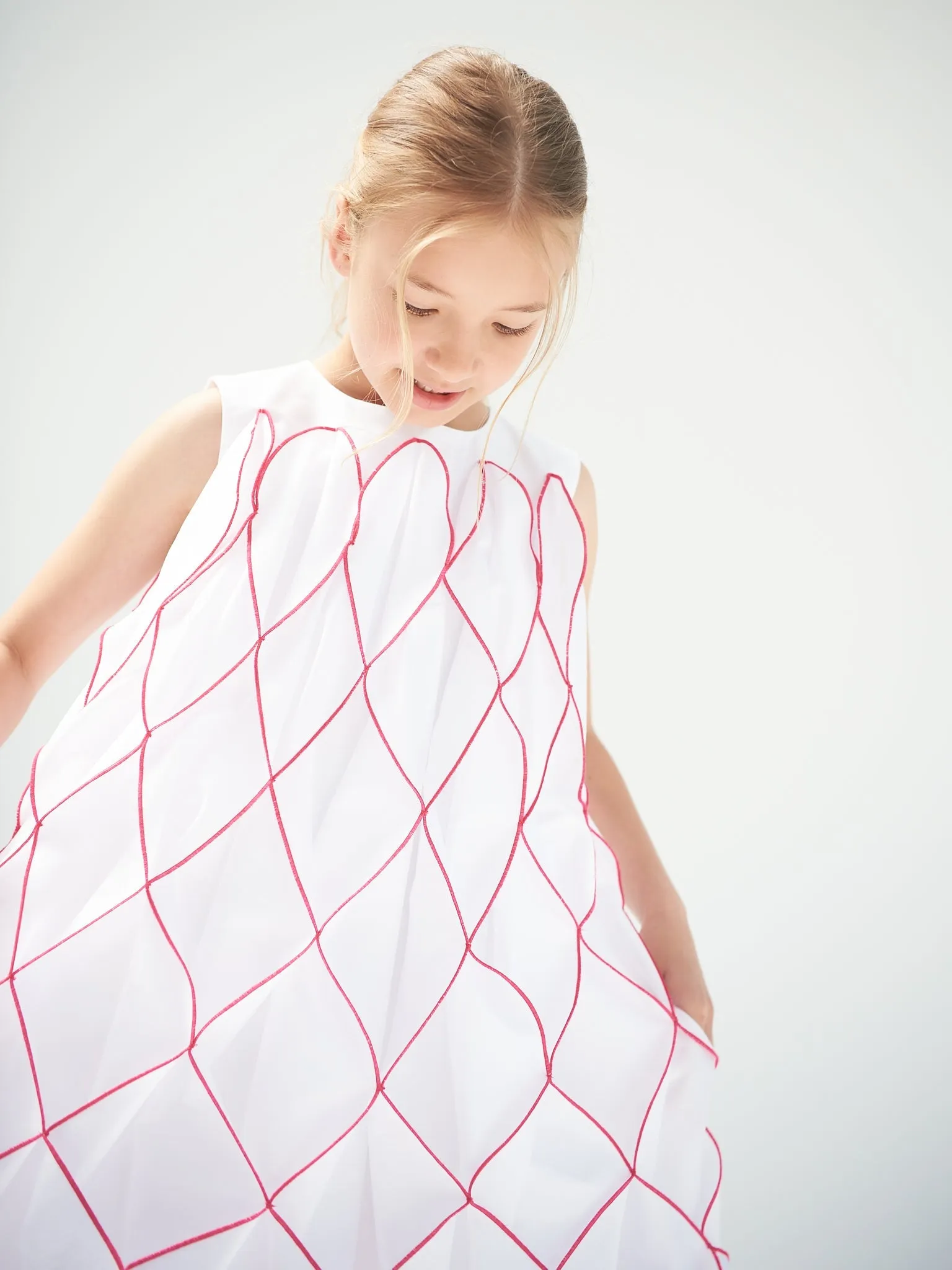 Honeycomb White Dress